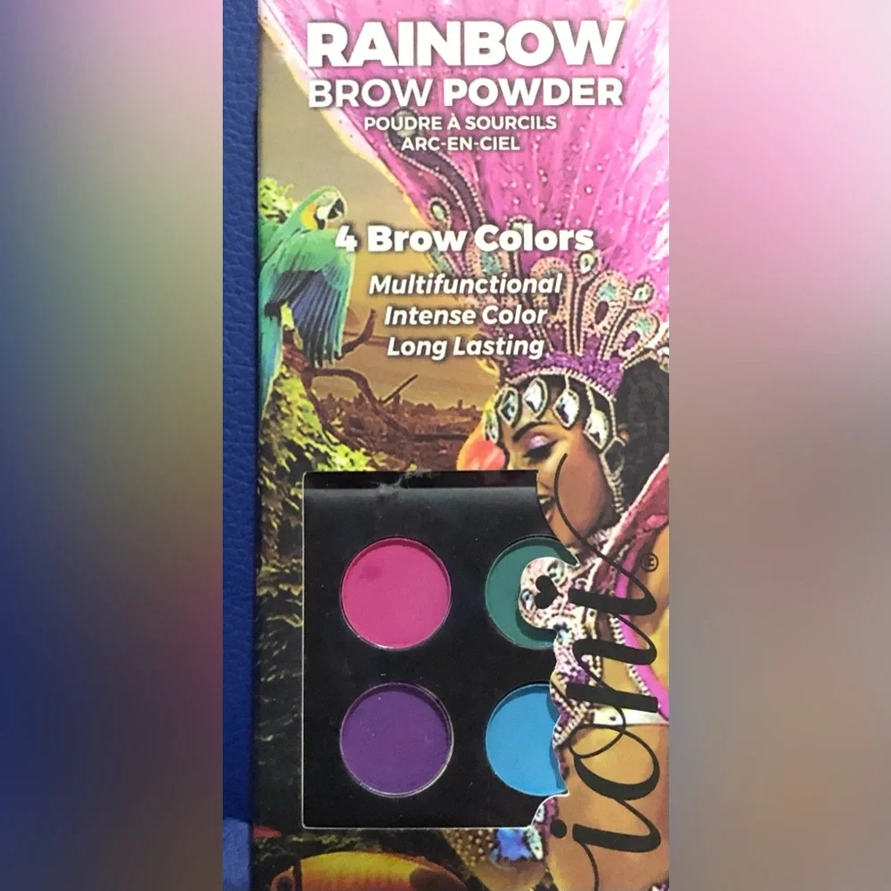 4quad Rainbow vibrant‎ carnival vibrant colors brow powder palette new Free